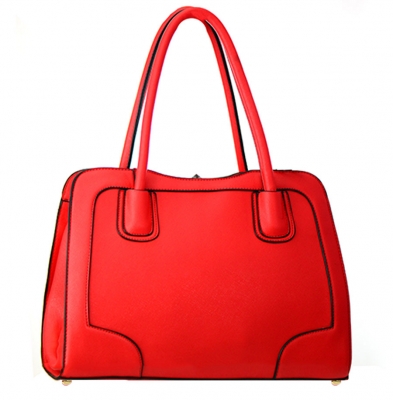 Rhinestones Faux Leather Shoulder Handbag L0273 38134 Red